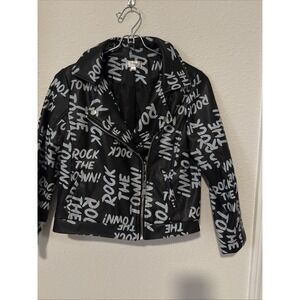 DISNEY D-SIGNED | Descendants Rock the Town Faux Leather Girls Jacket Size Large
